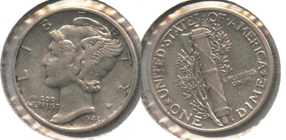 1943 Mercury Dime EF-40 #p