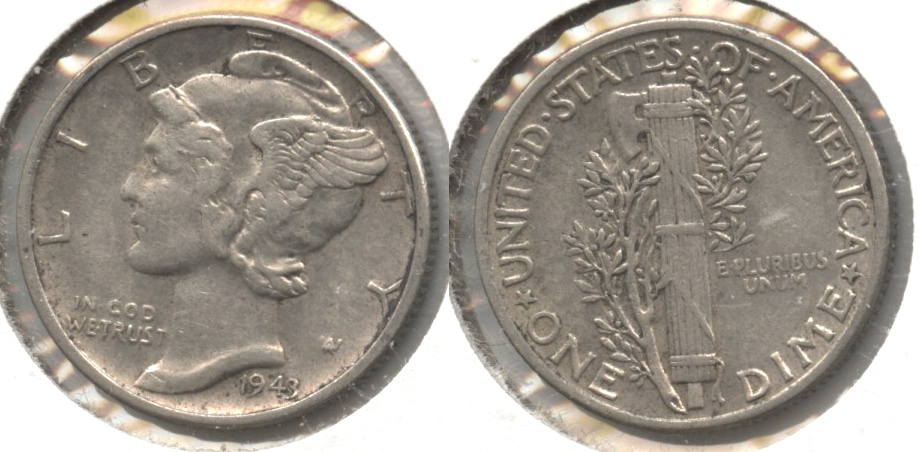 1943 Mercury Dime EF-40 #t
