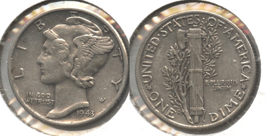 1943 Mercury Dime EF-40 #v