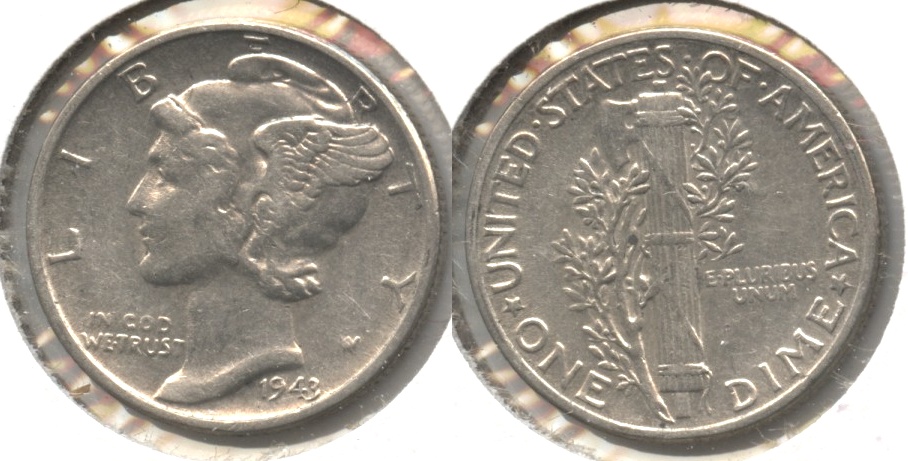 1943 Mercury Dime EF-40 #z
