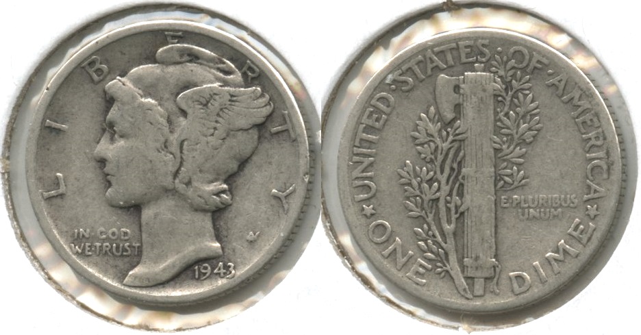 1943 Mercury Dime Fine-12 #a