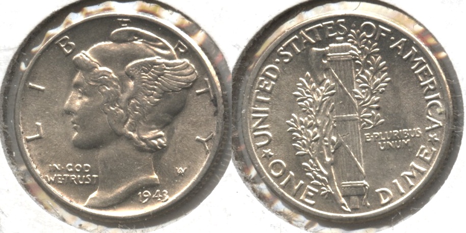 1943 Mercury Dime MS-60