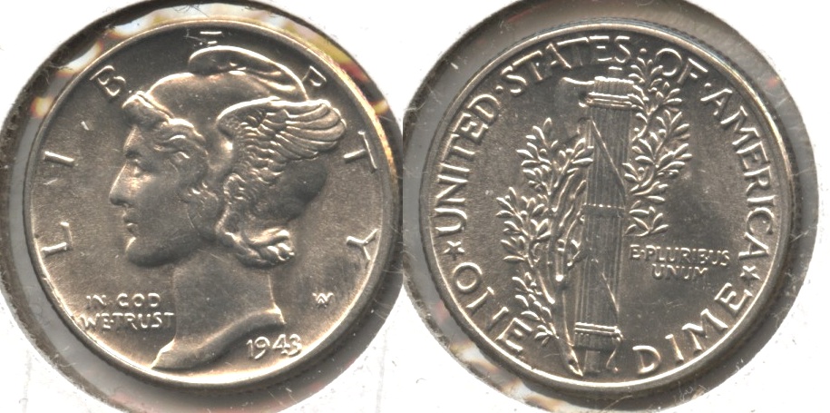 1943 Mercury Dime MS-60 #k