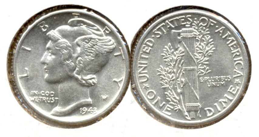 1943 Mercury Dime MS-63 f
