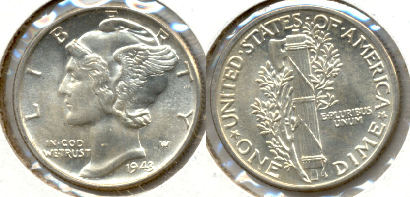 1943 Mercury Dime MS-64 a