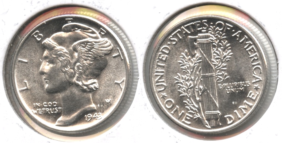 1943 Mercury Dime MS-64 #e