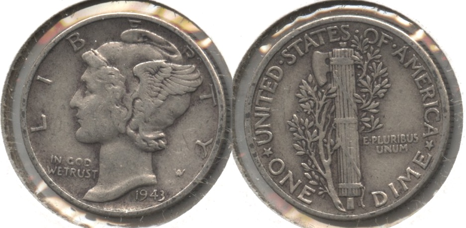 1943 Mercury Dime VF-20