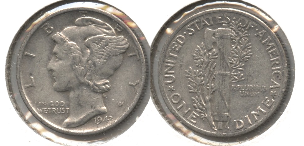 1943 Mercury Dime VF-20 #j