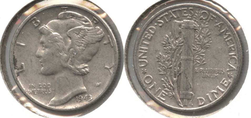 1943 Mercury Dime VF-20 #s