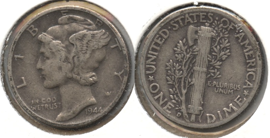 1944-D Mercury Dime Fine-12 #b