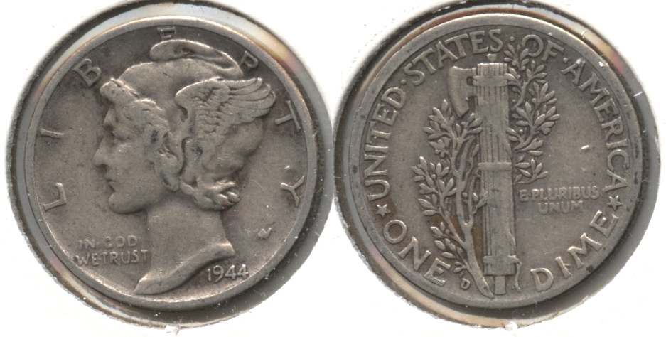 1944-D Mercury Dime Fine-12 #m