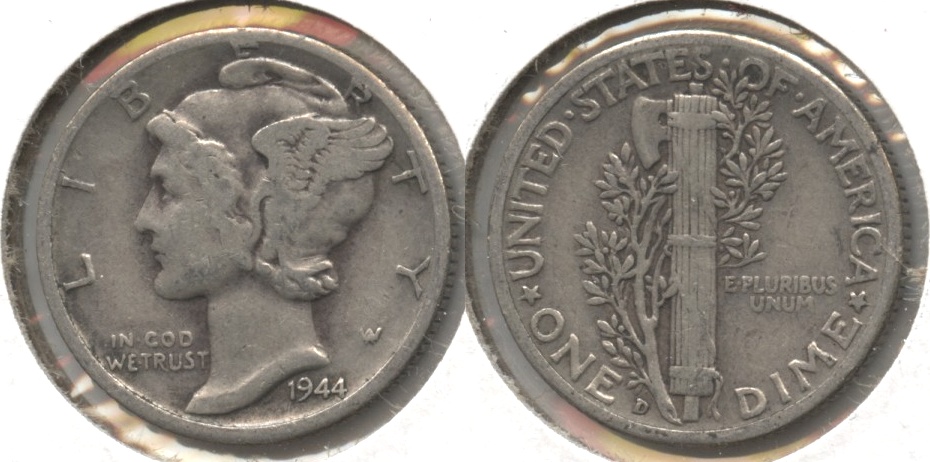 1944-D Mercury Dime Fine-12 #o