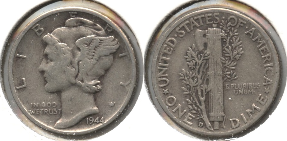 1944-D Mercury Dime Fine-15 #a