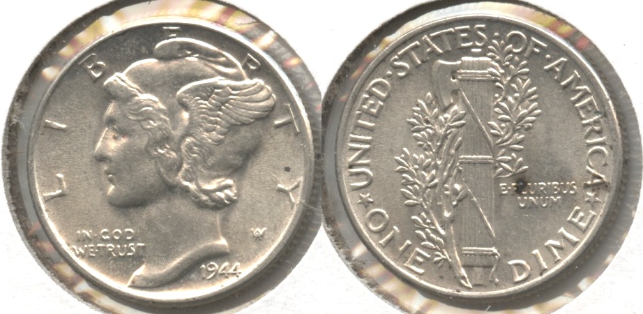 1944 Mercury Dime AU-55 #k