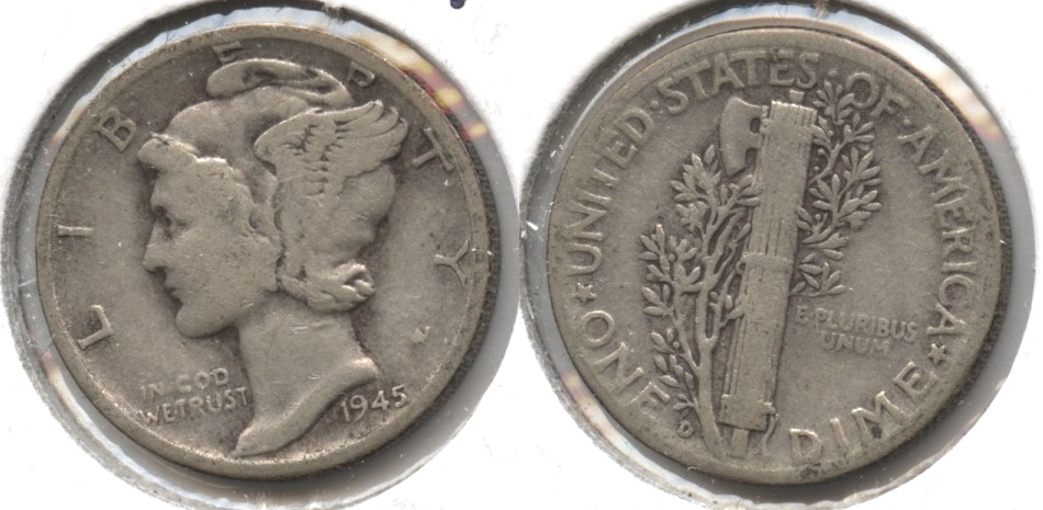 1945-D Mercury Dime Fine-12 #b