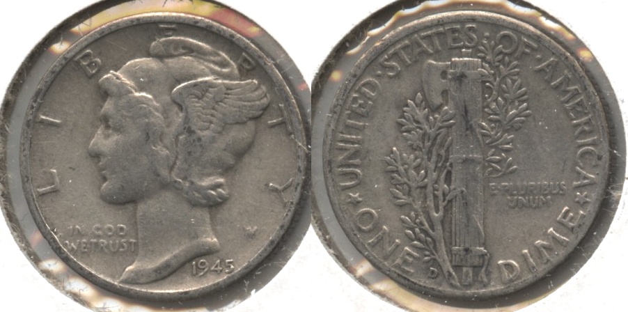 1945-D Mercury Dime Fine-12 #e
