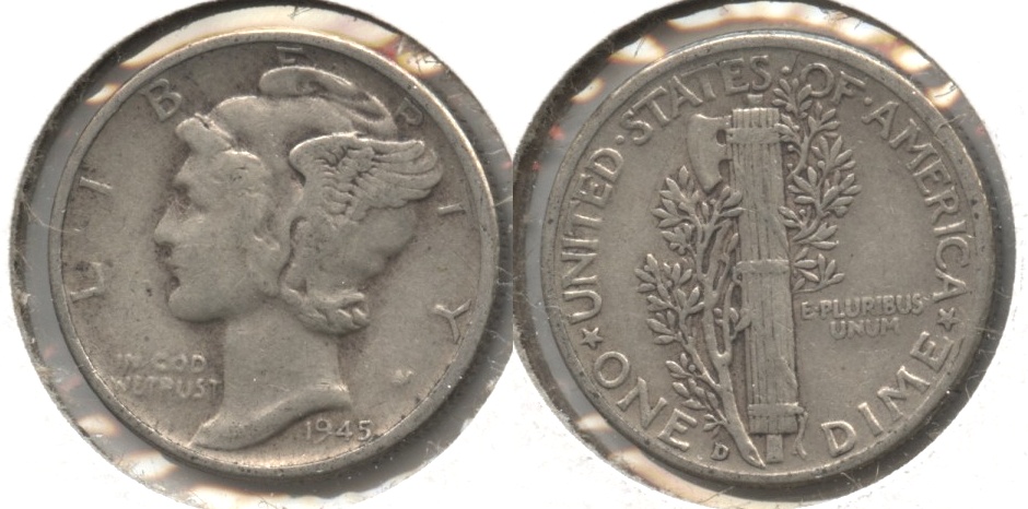 1945-D Mercury Dime Fine-12 #p