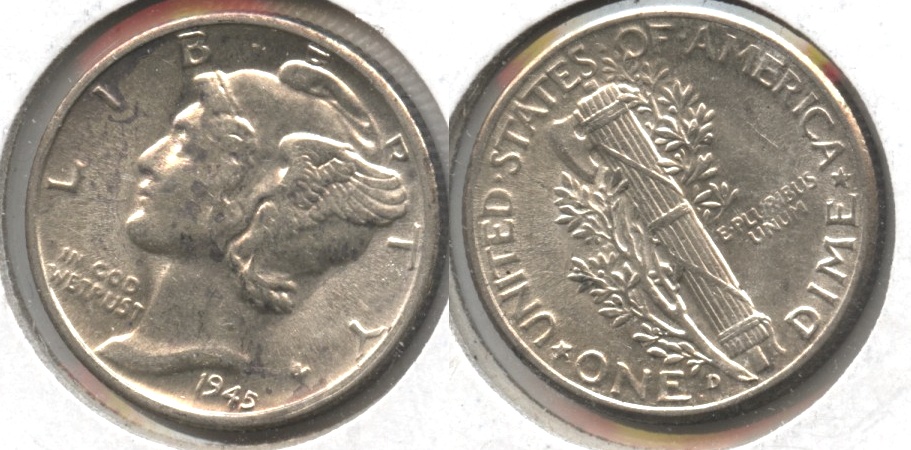 1945-D Mercury Dime MS-60 #b