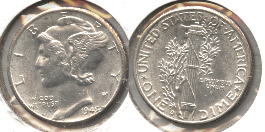1945-D Mercury Dime MS-60 #e