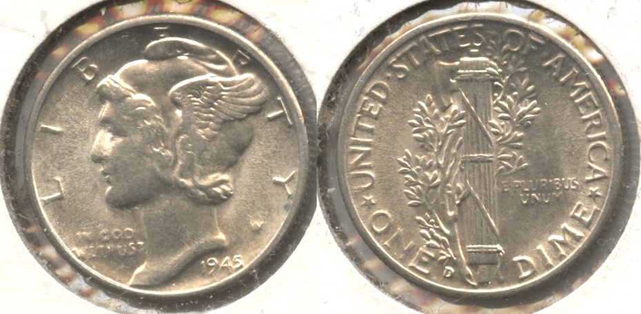 1945-D Mercury Dime MS-60 #f