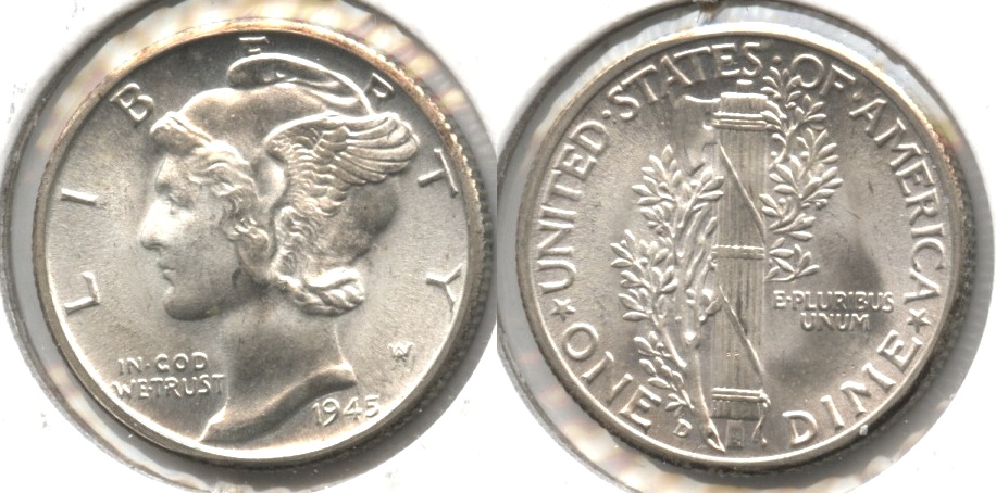 1945-D Mercury Dime MS-60 #l