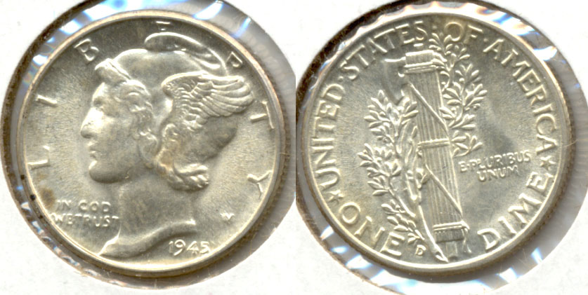 1945-D Mercury Dime MS-63 b
