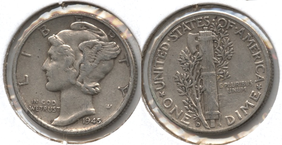 1945-D Mercury Dime VF-20 #f