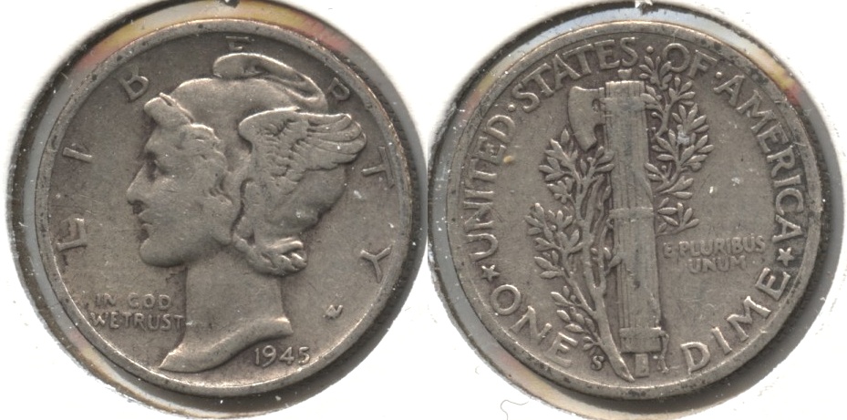 1945-S Mercury Dime Fine-12 #ae