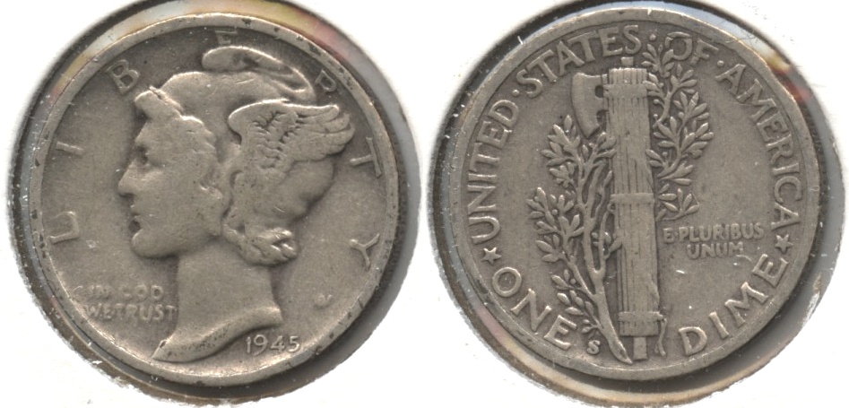 1945-S Mercury Dime Fine-12 #af