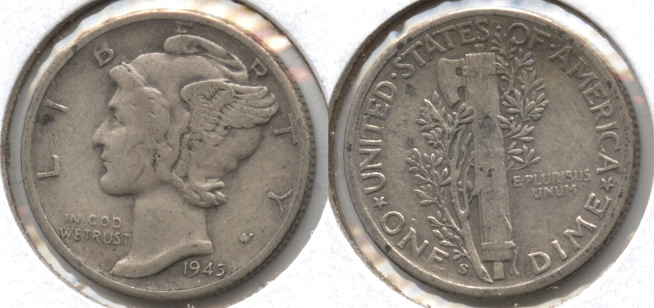 1945-S Mercury Dime Fine-12 #ak
