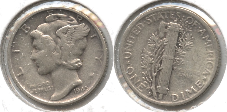 1945-S Mercury Dime Fine-12 #b