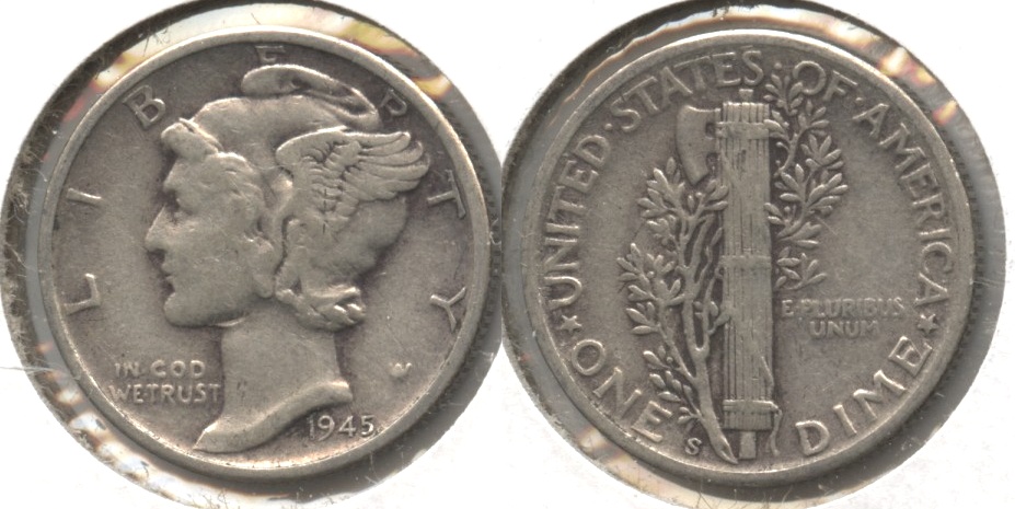 1945-S Mercury Dime Fine-12 #k