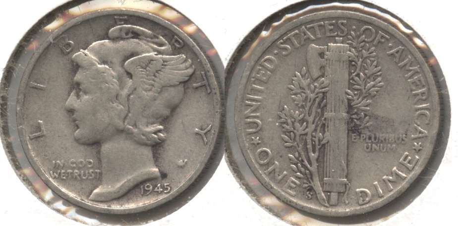1945-S Mercury Dime Fine-12 #m