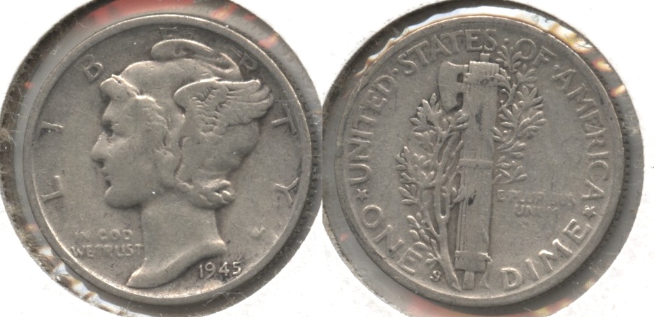 1945-S Mercury Dime Fine-12 #p