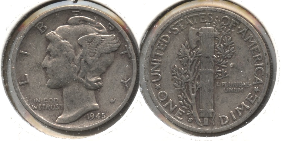 1945-S Mercury Dime Fine-15 #a