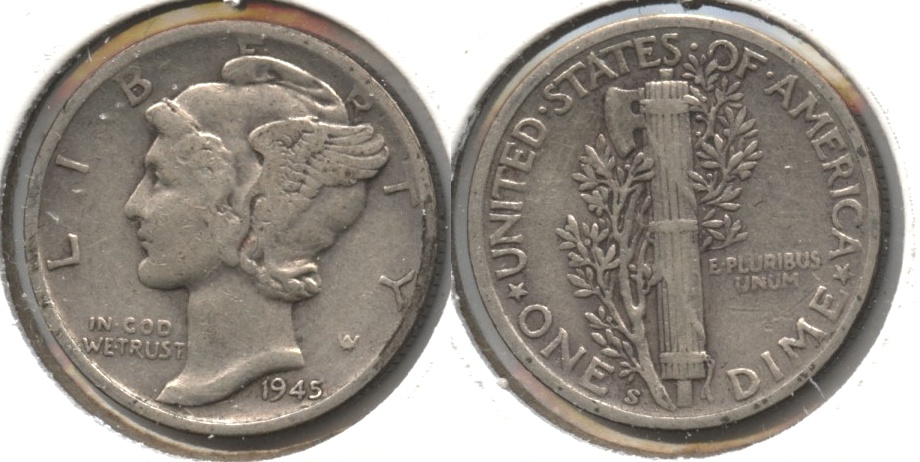 1945-S Mercury Dime Fine-15 #b