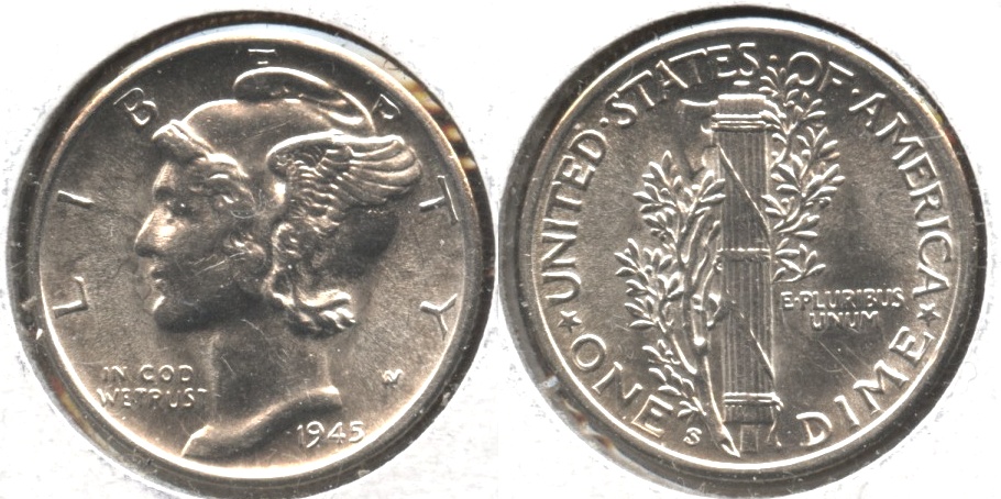 1945-S Mercury Dime MS-60 #c