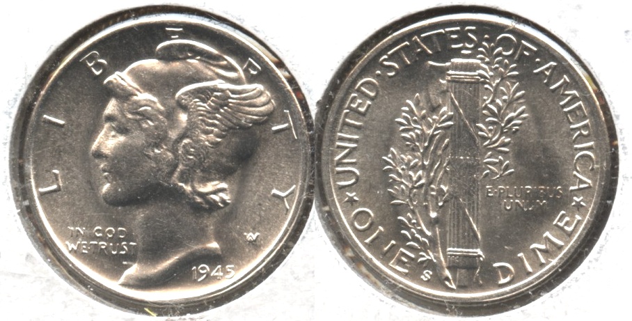 1945-S Mercury Dime MS-60 #f
