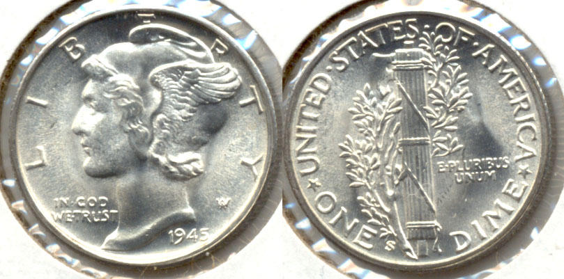 1945-S Mercury Dime MS-65