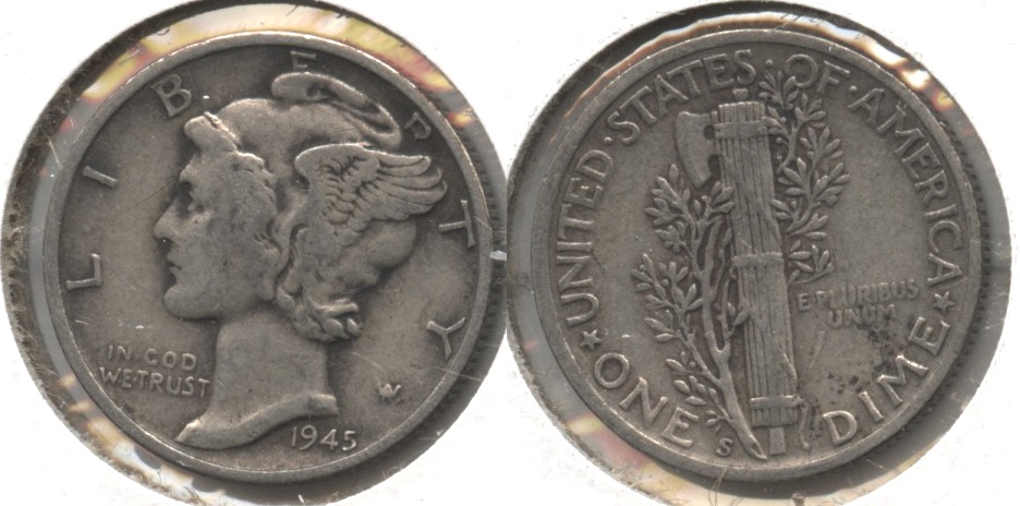1945-S Mercury Dime VF-20 #b