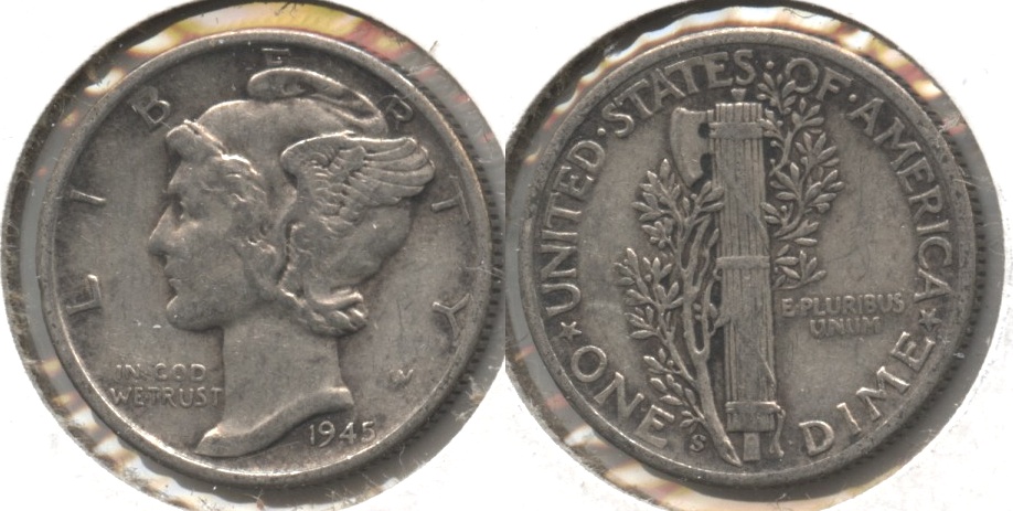 1945-S Mercury Dime VF-20 #e