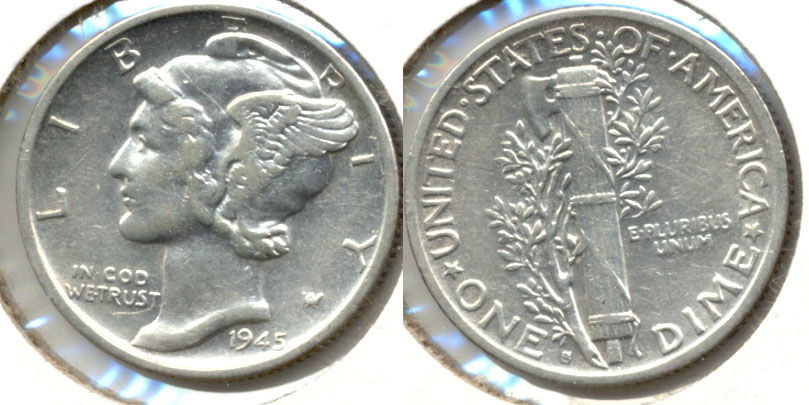 1945-S micro S Mercury Dime AU-50