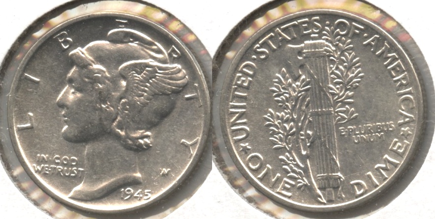 1945 Mercury Dime AU-50 #b