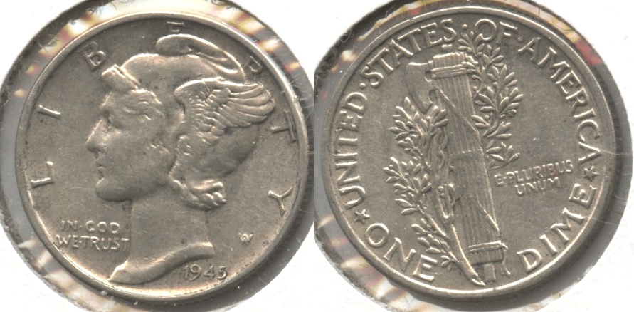 1945 Mercury Dime AU-50 #e