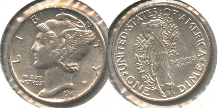 1945 Mercury Dime AU-55 #c