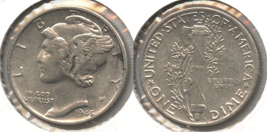 1945 Mercury Dime EF-45