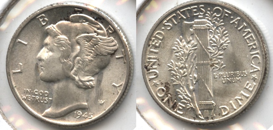 1945 Mercury Dime MS-60 #ab
