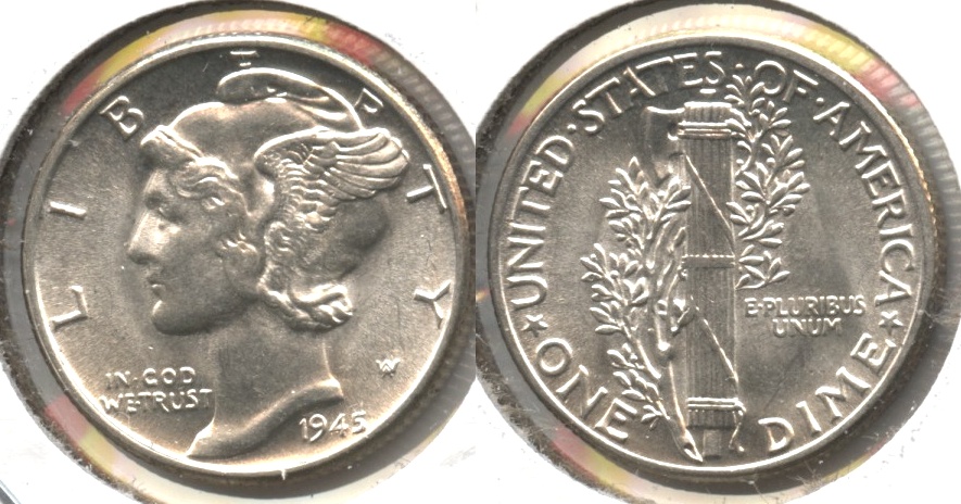 1945 Mercury Dime MS-60 #f