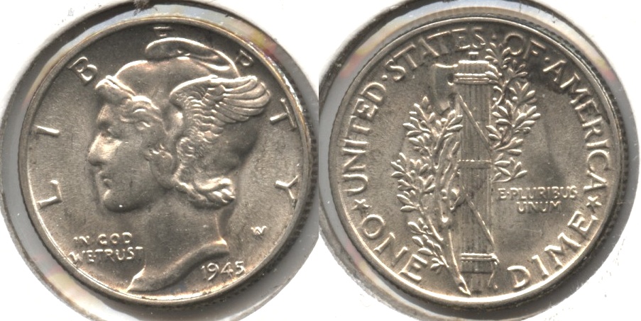 1945 Mercury Dime MS-60 #w