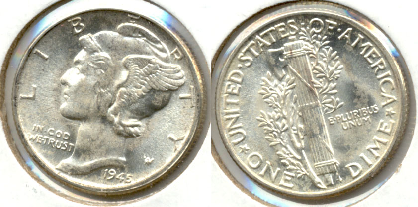 1945 Mercury Dime MS-63 a